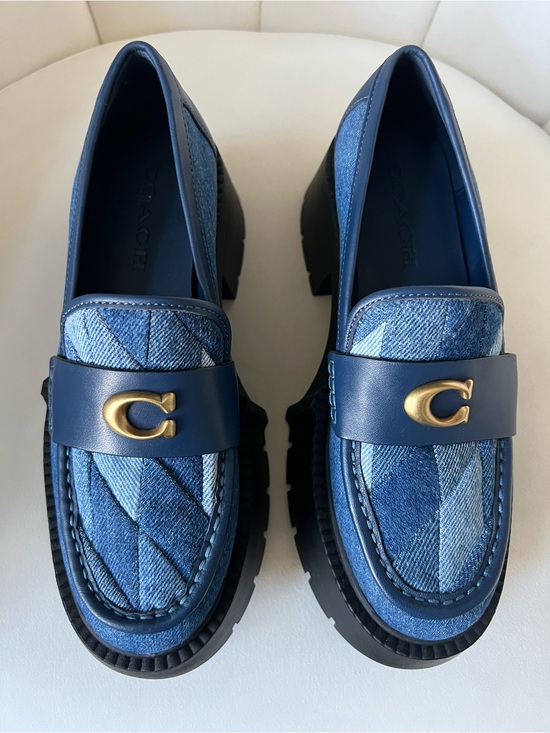 Coach Shoes - Coach Denim Leah Platform Loafers